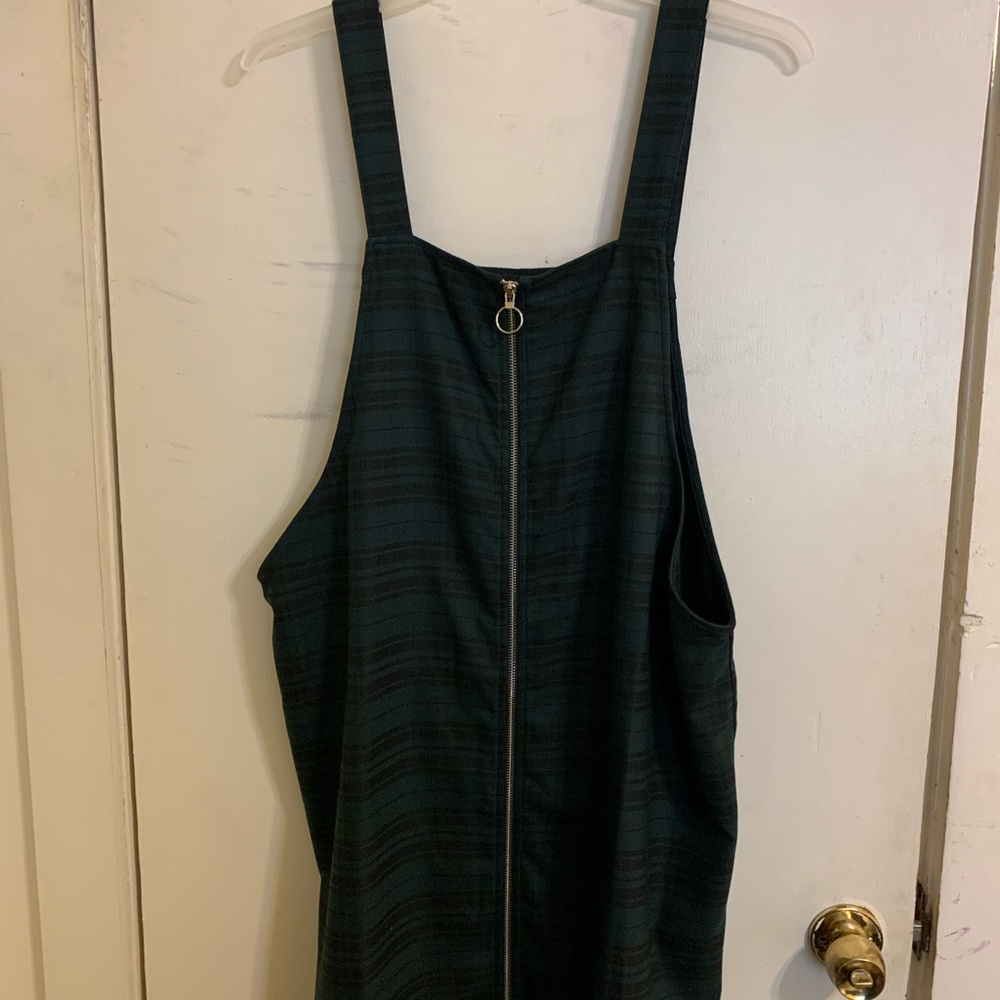 Plaid overall dress